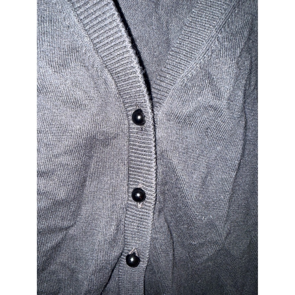 Talbots Woman Black Short Sleeve Cardigan V-Neck Button Front Sweater 1X - Picture 6 of 7